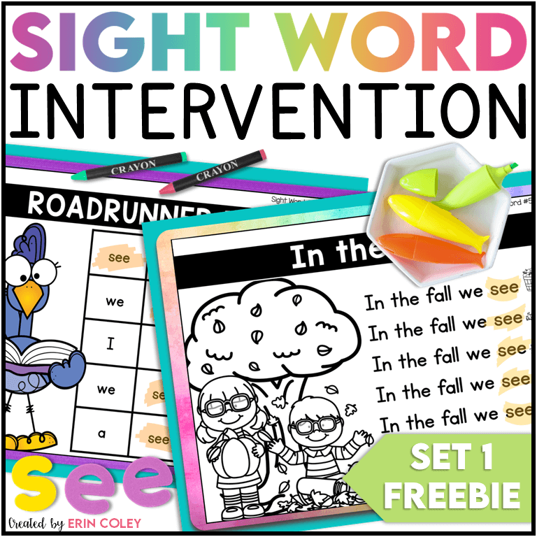 free reading activities  sight word intervention kindergarten and first grade