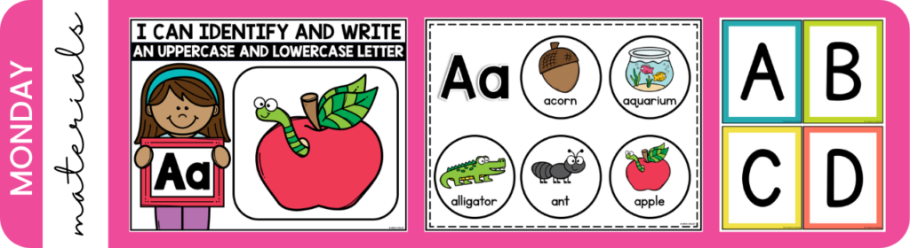 Letter Identification for Struggling Students - Monday Material List