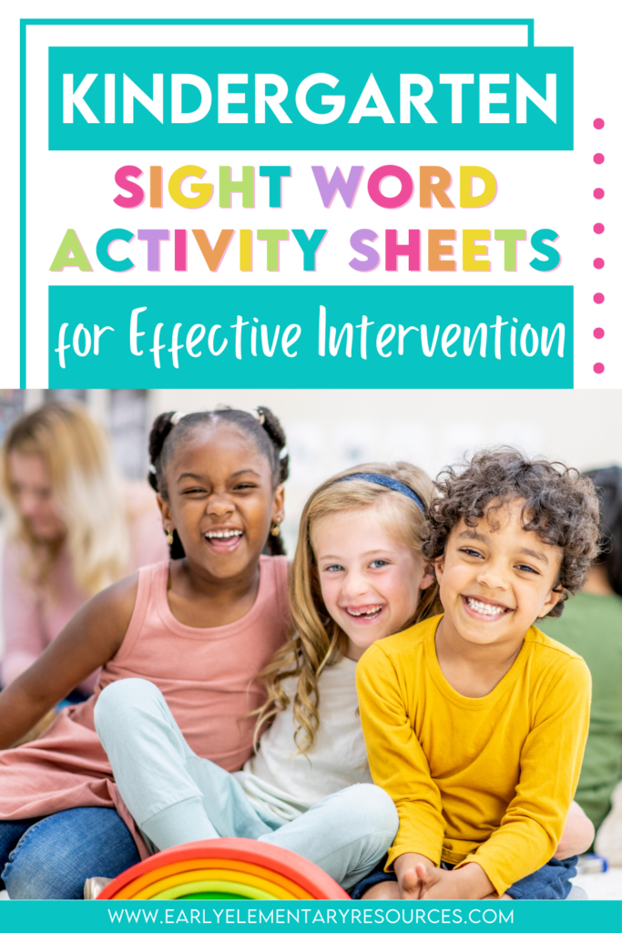 Kindergarten Sight Word Activity Sheets Pinterest Image