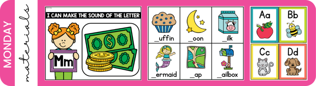 Effective Strategies to teach Letter Sound Recognition - Monday Materials